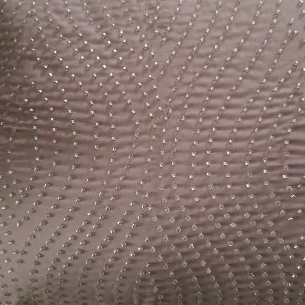 Silver Beaded Mauve Decorative Throw Accent Pillow